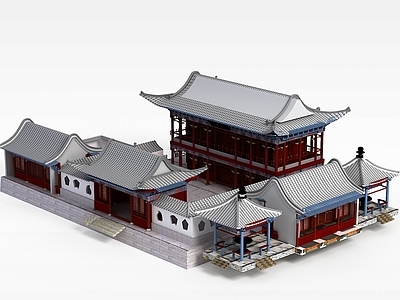 现代古建筑楼阁