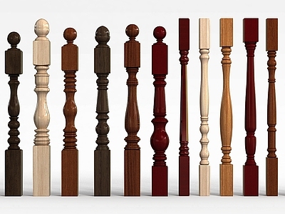 现代室内楼梯柱