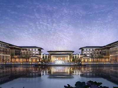 新中式酒店建筑 郑州国宾馆 凤凰酒店 多层酒店建筑