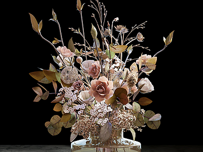 现代意式花艺 花瓶 花艺 花束 插花 干花