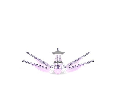 现代灯具组合 粉色吸顶灯