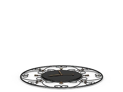现代摆件组合 铁艺钟