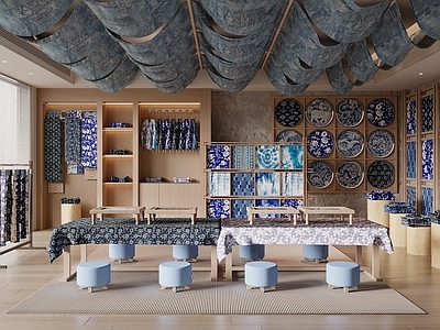 新中式教室 扎染教室 刺绣 蜡染 布 非遗手工