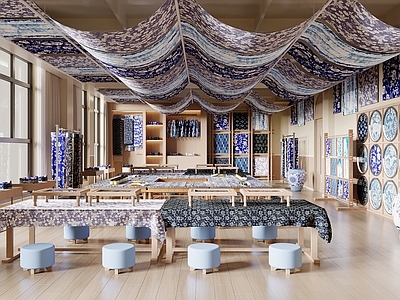 新中式教室 扎染教室 刺绣 蜡染 非遗手工 手工教室