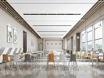 现代极简食堂 现代餐厅 教师餐厅 食堂 员工餐厅 学生食堂