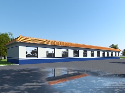 中式其他公共建筑 中式 派出所 现代