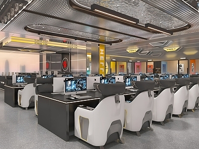 现代网吧 现代网吧网咖 金属感 科技感