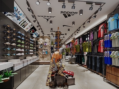 现代简约服装店 服装店 鞋垫 潮牌店 轨道灯 童装