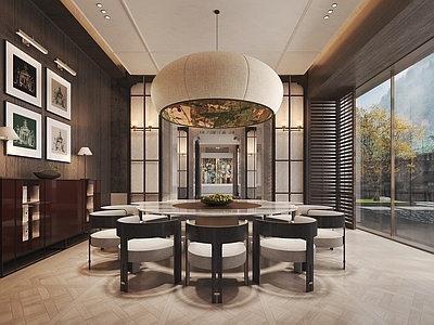 新中式现代售楼处 售楼处会所包厢