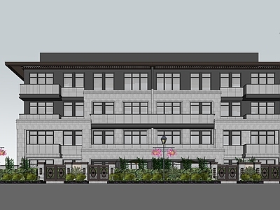 现代新中式多层住宅 新亚洲 叠拼别墅 住宅