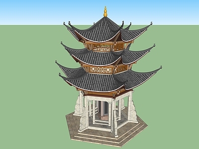 中式古建筑 双凤亭
