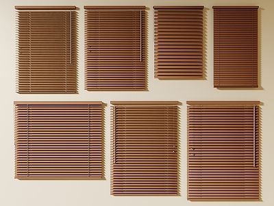 现代中古百叶帘 中古百叶帘 窗帘 木百叶帘 百叶帘组合 木帘