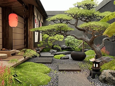 日式庭院 乡村庭院 民宿庭院 别墅庭院 汀步 植物造景