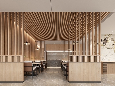 现代新中式中餐厅 餐厅 明档