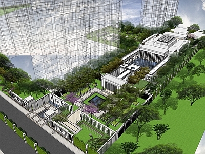 现代小公建 售楼处 示范区景观