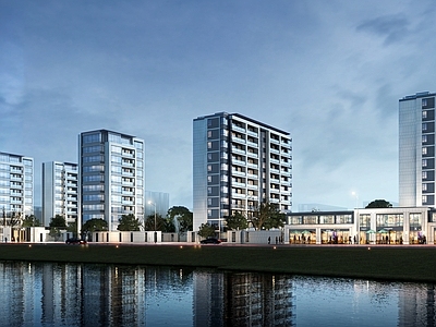 现代其他住宅外观 沿河住宅