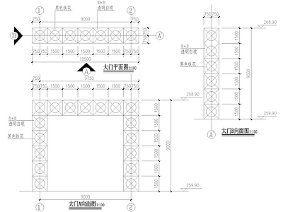 门头 入口大门 施工图