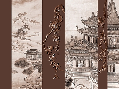 新中式中式硬包 皮革硬包 布艺硬包 山水硬包 刺绣硬包 硬包背景墙