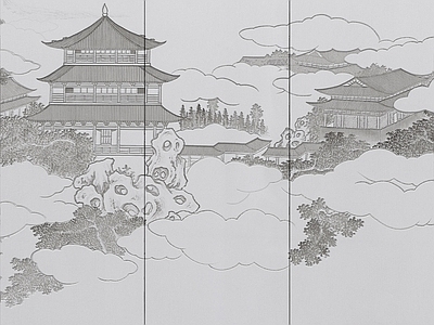 新中式中式硬包 皮革硬包 布艺硬包 山水硬包 刺绣硬包