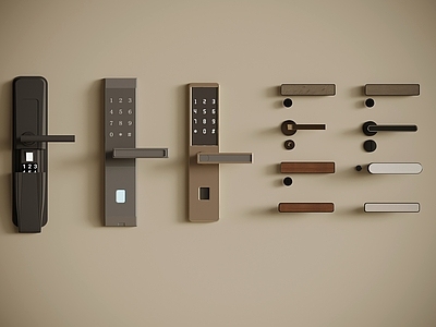 锁 钥匙 密码锁 指纹锁 卧室门拉手