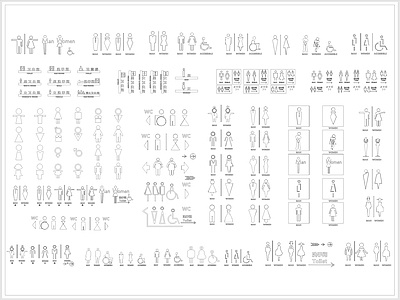工装综合图库 公共卫生间标识 施工图