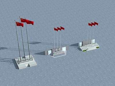 现代其他公共建筑 升旗台旗杆 国旗旗杆 红旗旗帜 学校升旗台