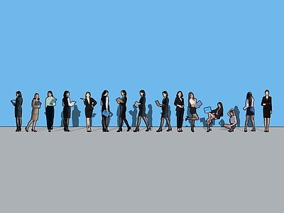 多人 秘书 办公 职员 职场 2D