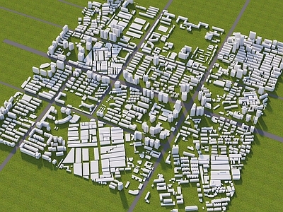 现代鸟瞰规划 规划体块建筑 现代简模规划 城市建筑 体块素材鸟瞰 白膜配楼