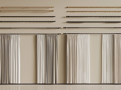 现代窗帘 现代窗帘杆 罗马杆 滑轨 窗帘