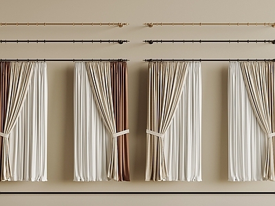 现代窗帘 现代窗帘杆 罗马杆 滑轨 窗帘