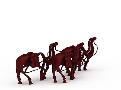 现代其他景观小品 红色骆驼雕塑