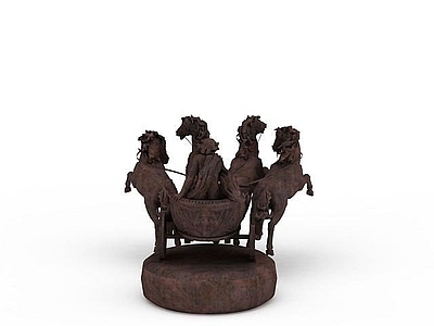 现代其他景观小品 创意马车雕塑