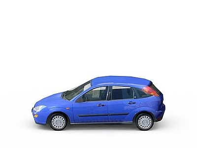 现代汽车 蓝色中型轿车