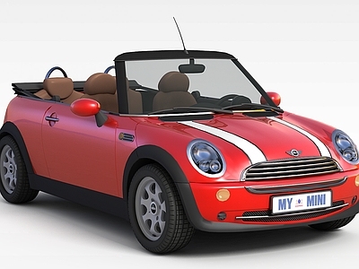 现代汽车 红色minicooper小轿车