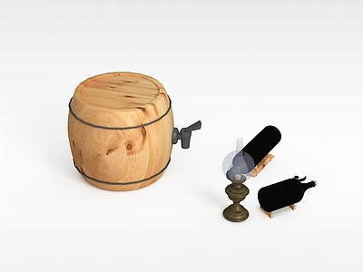 现代麻将桌 复古实木酒桶