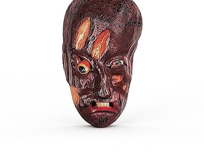 现代摆件组合 鬼脸装饰品