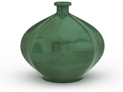 现代摆件组合 精美绿色陶罐陈设品