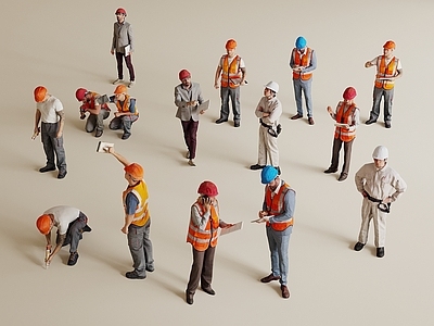 多人 多人 建筑工 修理工 电工 施工员
