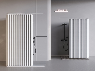 现代窗帘 花洒淋浴防滑垫 布艺防水帘金属杆 浴帘拉帘浴帘杆 浴帘 布帘