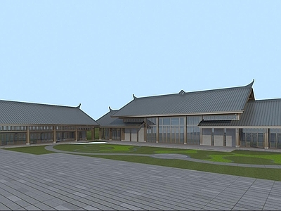 新中式文化馆 新中式会馆 文化馆建筑