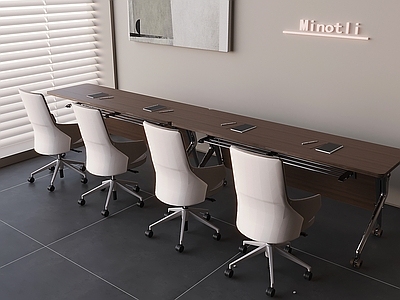 意式轻奢办公桌椅 意式会议培训桌椅 实木会议桌旋转椅 升降靠背椅