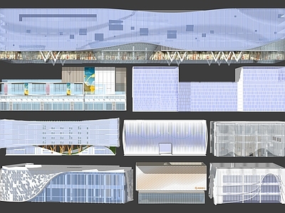 现代其他商业建筑 商业街沿街建筑 异形售楼处建筑 公园游客服务中心 展厅建筑展览馆 艺术博览馆建筑