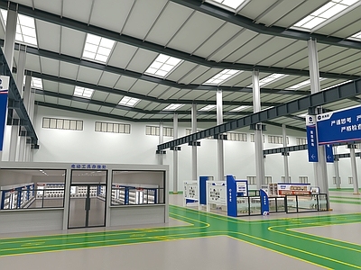 现代生产车间 工业厂房 生产车间 车间标识