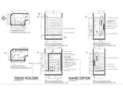 现代公共卫生间 7套残 施工图