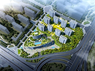 现代鸟瞰规划 住宅鸟瞰