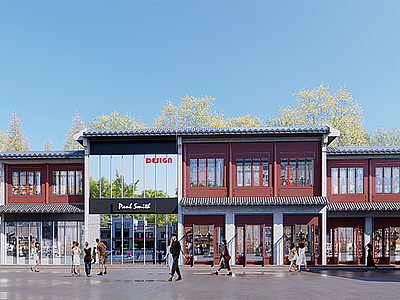 新中式中式商业街 新中式商业街区 城市更新