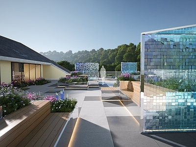 现代屋顶花园 现代屋顶花园 景观装置