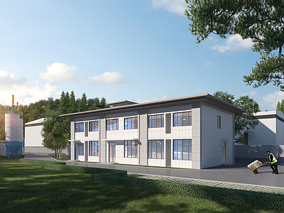 现代厂房 现代 办公楼 厂区办公楼