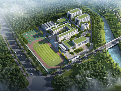 现代学校外观 现代 学校 中小学