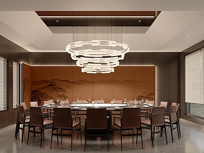 新中式现代包厢 餐厅包厢 会所包厢 吊灯
